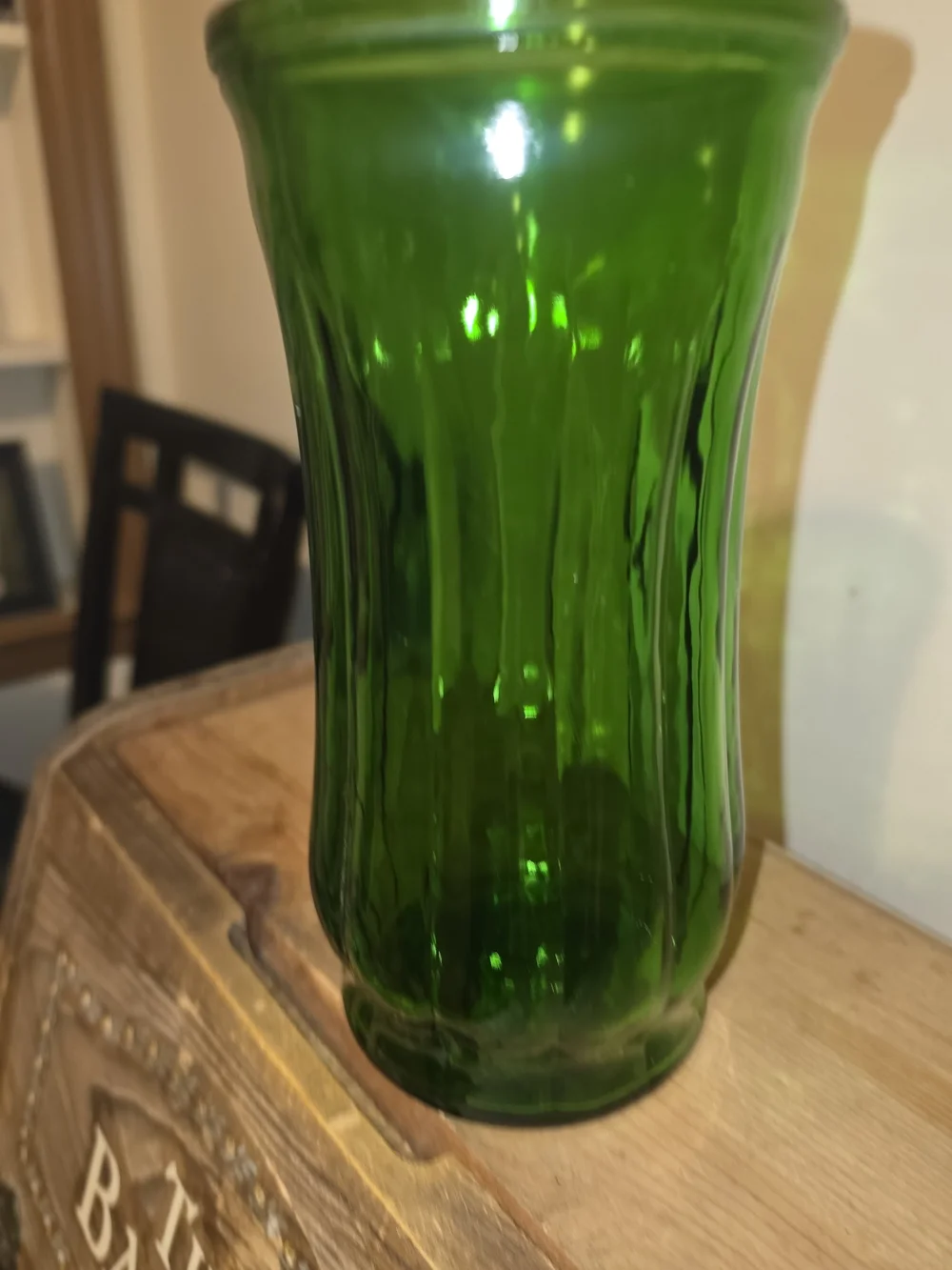 Green Glass Decorative Vase - Brand Unspecified
